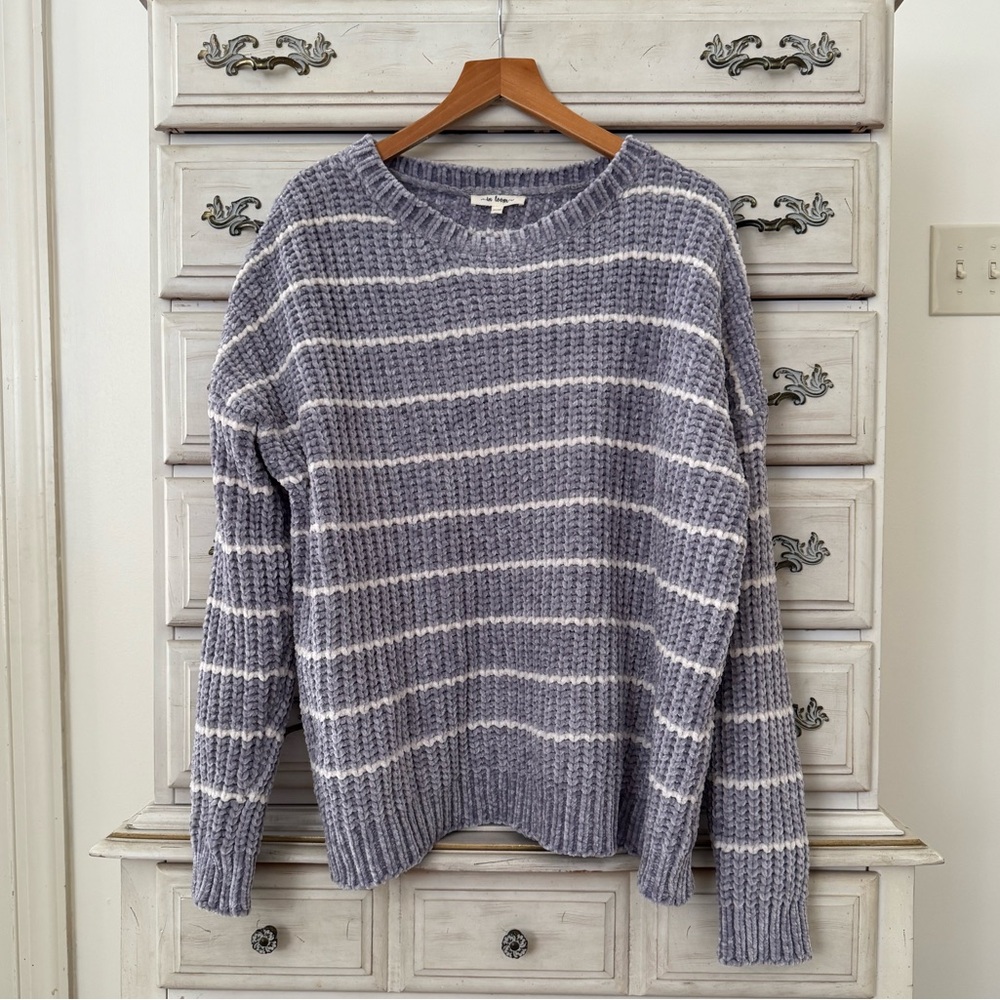 Vici Oversized Grey Chenille Sweater